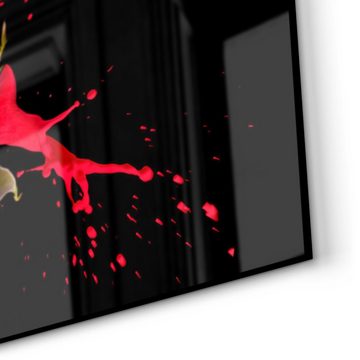 DEQORI Küchenrückwand 'Zerfließende Rosenblüte', Glas Spritzschutz Badrückwand Herdblende