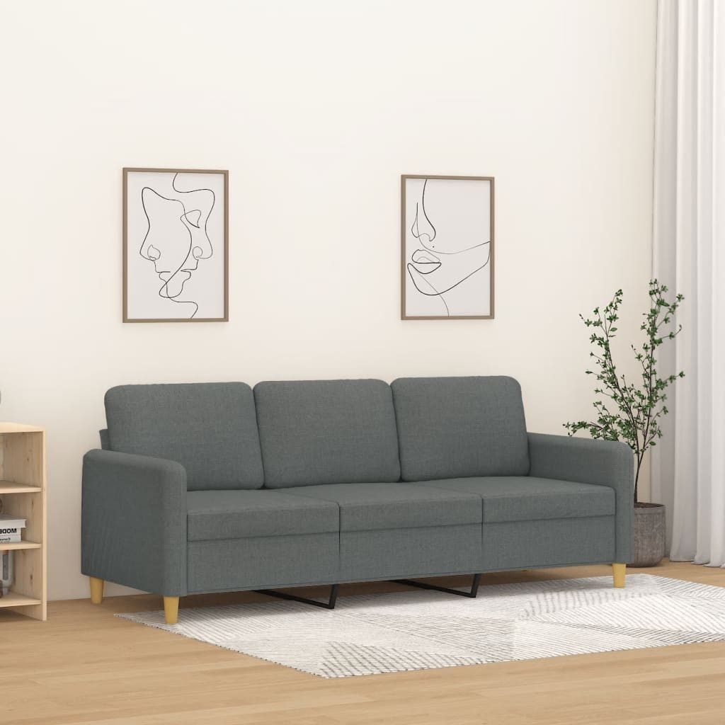 vidaXL Sofa 3-Sitzer-Sofa Dunkelgrau 180 cm Stoff günstig online kaufen