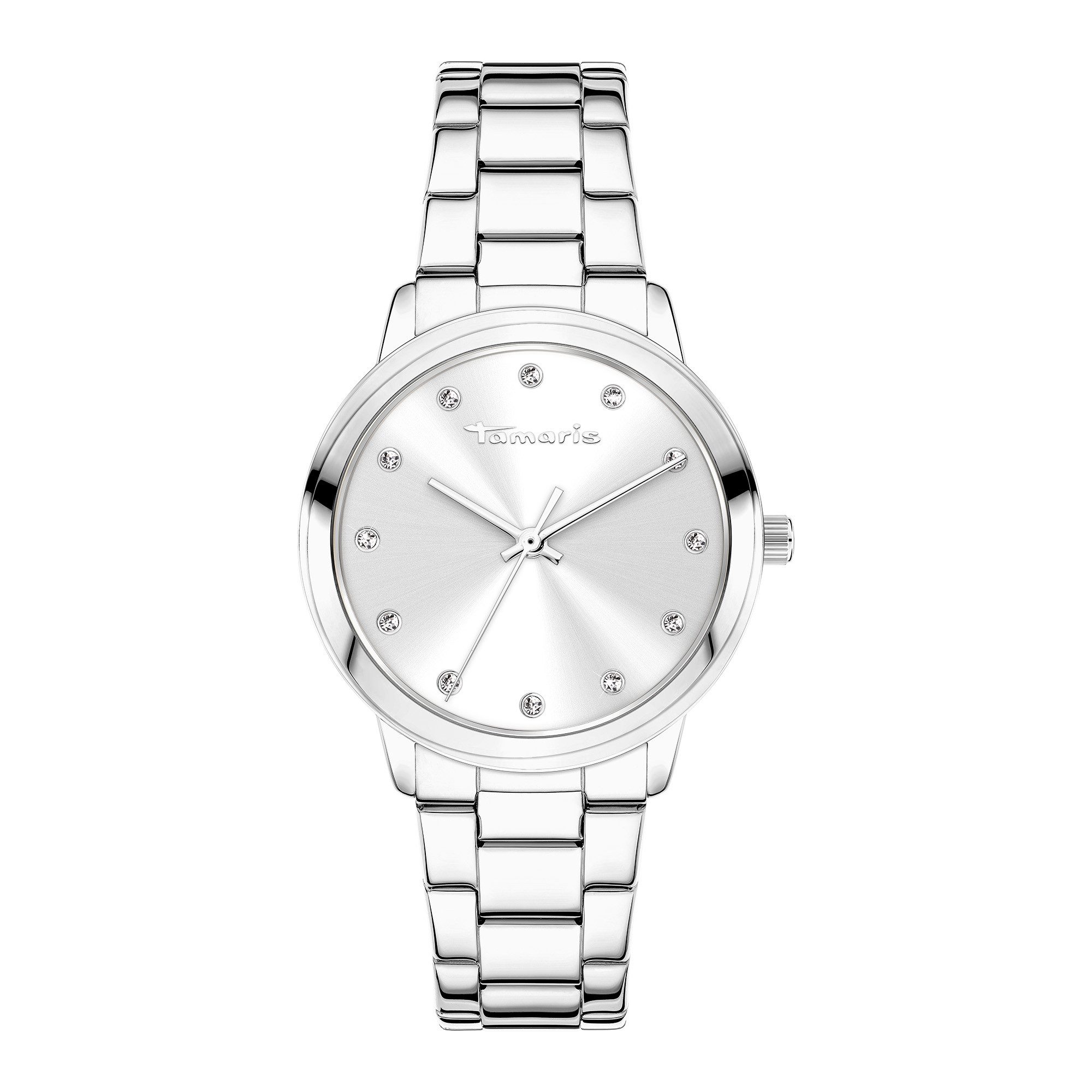 Tamaris Quarzuhr The Elegance TT-0153-MQ, Armbanduhr, Damenuhr, Edelstahlarmband, analog, Glassteine
