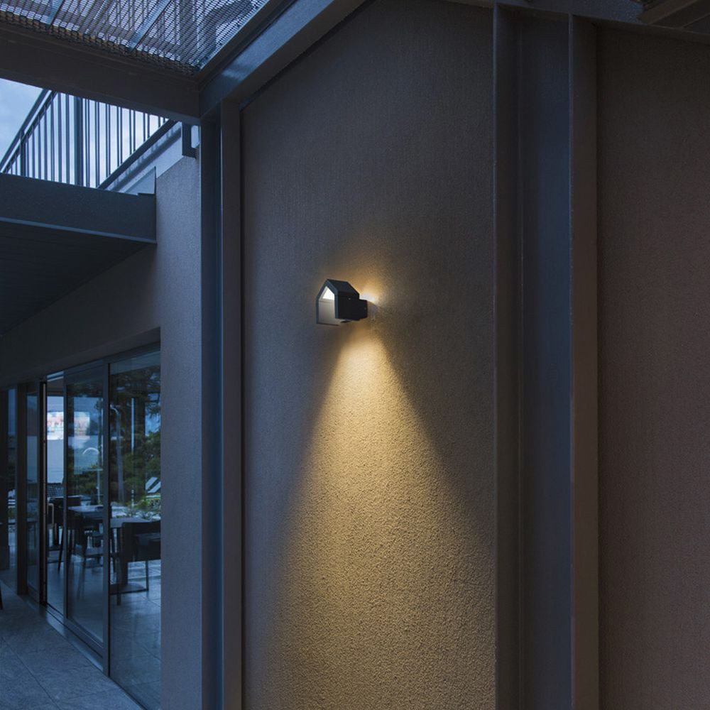 SLV Außen-Wandleuchte LED Wandaufbauleuchte Rascali in Anthrazit 8W 330lm IP54, LED