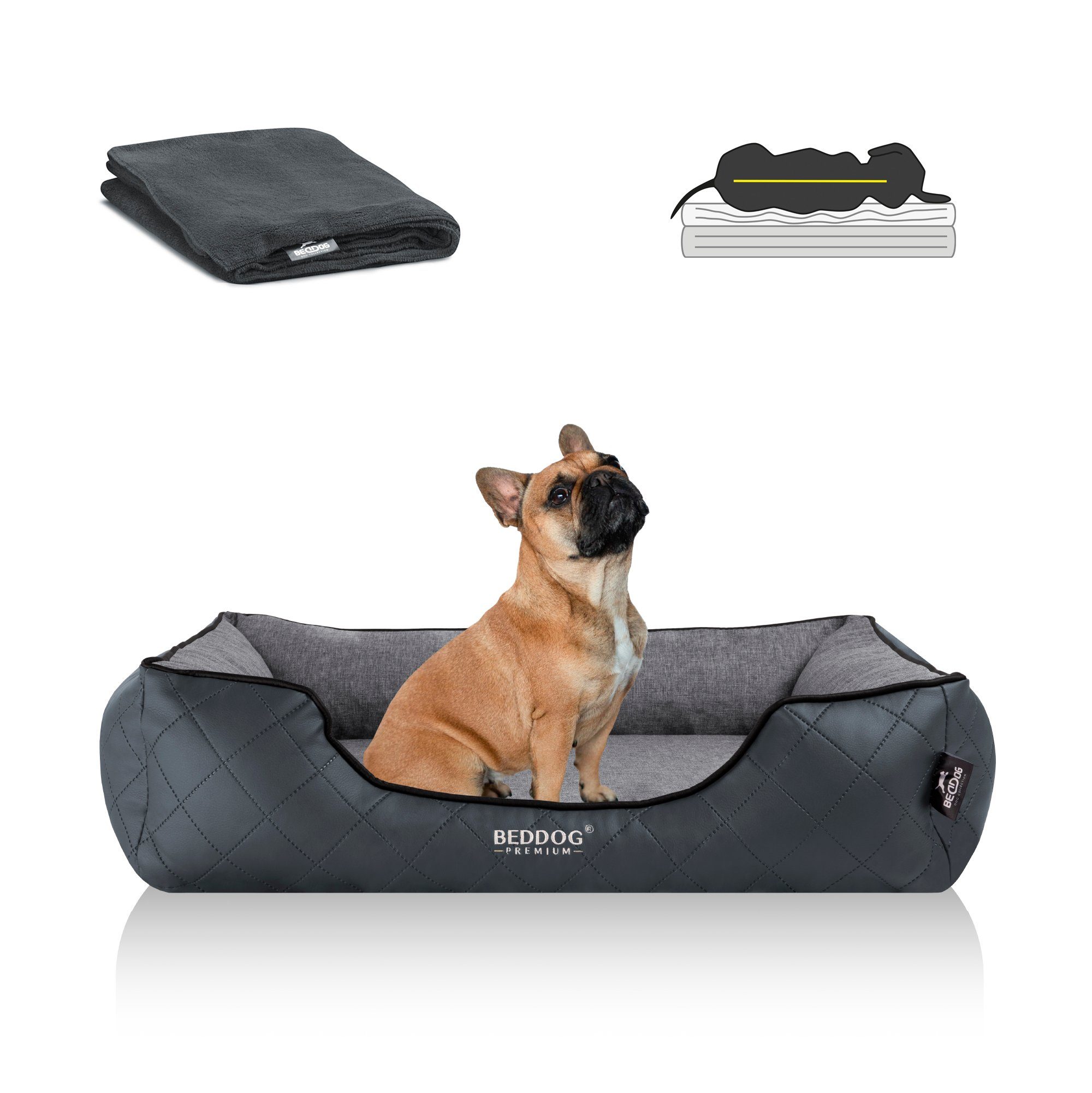 BedDog Tierbett Hundebett WUFFI mit Rand, Bezug abnehmbar