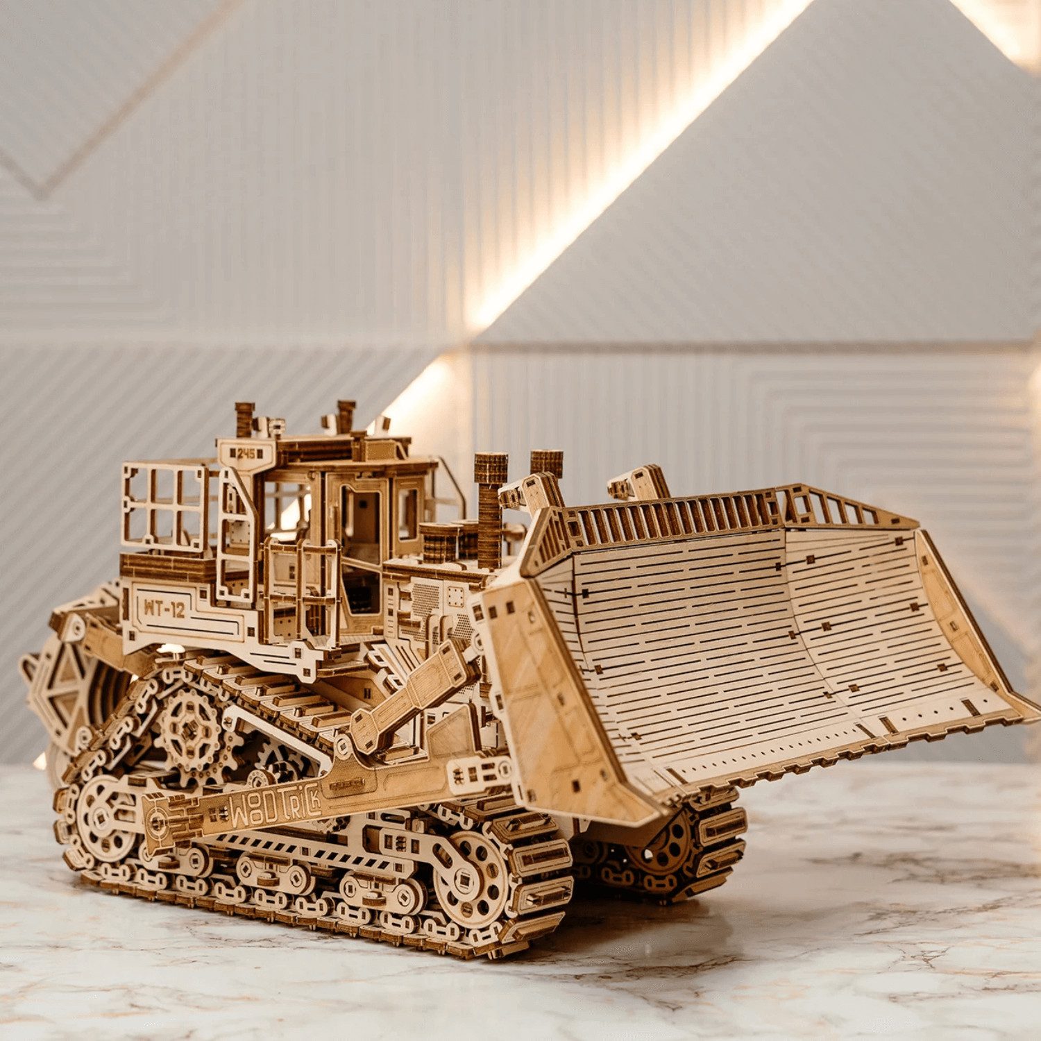 WoodTrick Modellbausatz WoodTrick Terrain Titan Bulldozer Mechanisches Holzpuzzle, (1715-tlg)