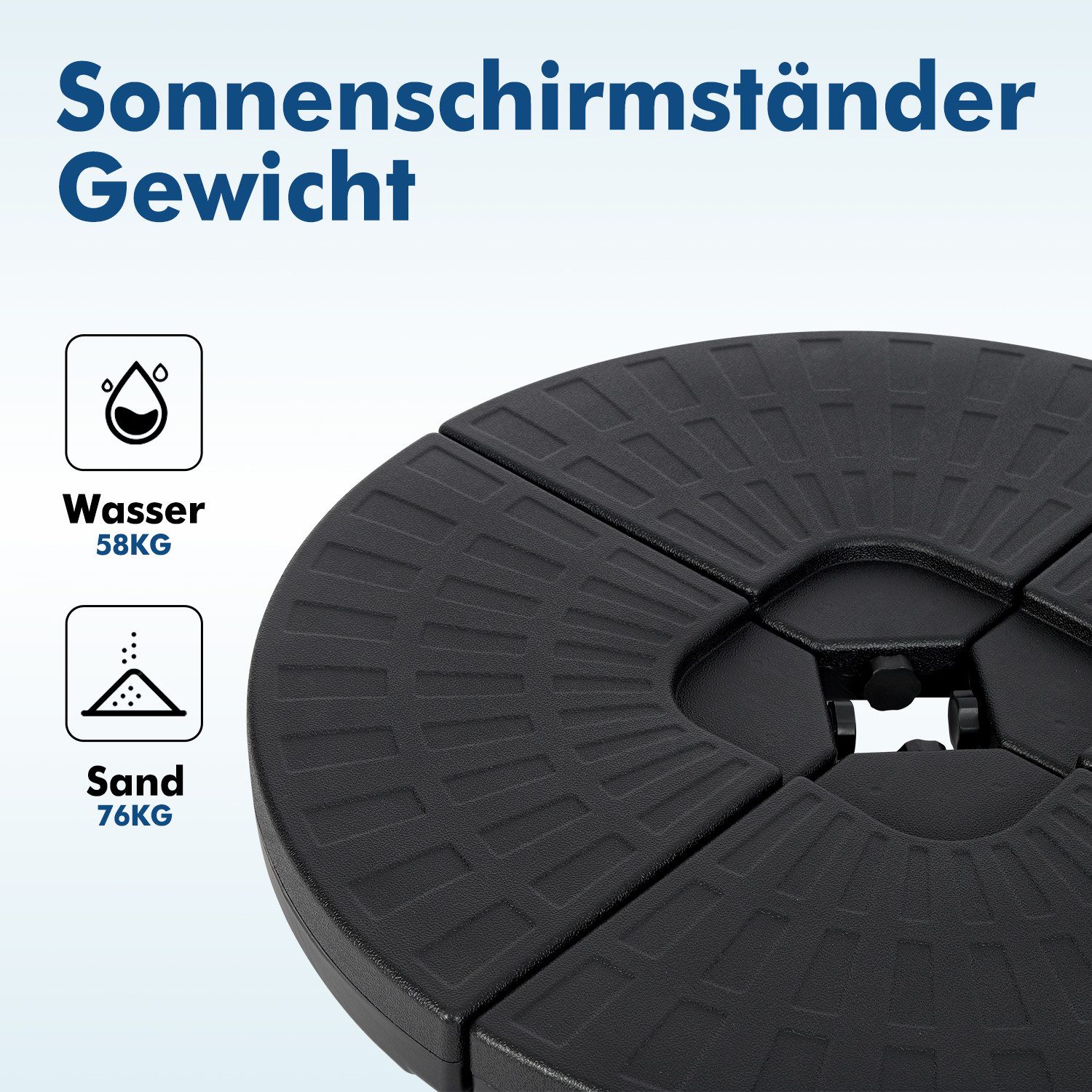 Sekey Schirmständer-Platte Sonnenschirmständer Befüllbar Schirmständer Schi günstig online kaufen