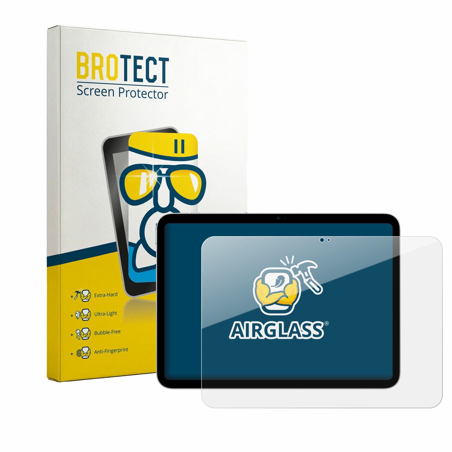 BROTECT Displayschutzglas Folie für Apple iPad A16 11" WiFi 2025 (11. Gen), Schutzfolie Glas Panzer Display Schutz klar