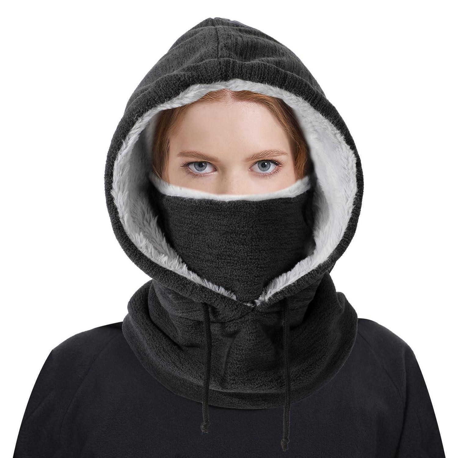 Sturmhaube Sturmhaube Balaclava Fleece Winddicht Einheitsgröße A-Schwarz-01