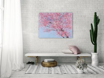 KUNSTLOFT Gemälde Poesie der Kirschblüte 100x75 cm, Leinwandbild 100% HANDGEMALT Wandbild Wohnzimmer