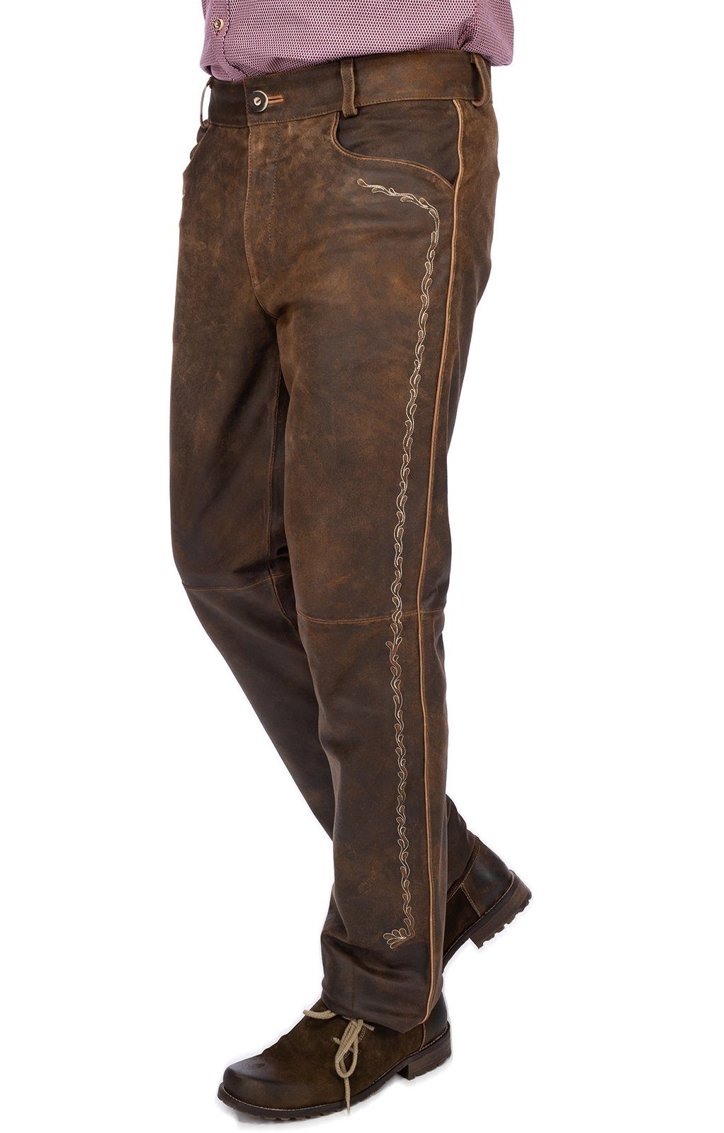 lang Lederhose nappato FLAWIL Maddox moos Lederhose