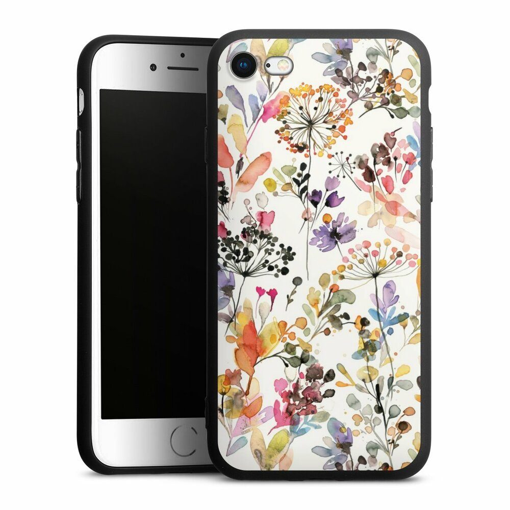DeinDesign Handyhülle Blume Muster Pastell Wild Grasses, Apple iPhone 8  Silikon Hülle Premium Case Handy Schutzhülle