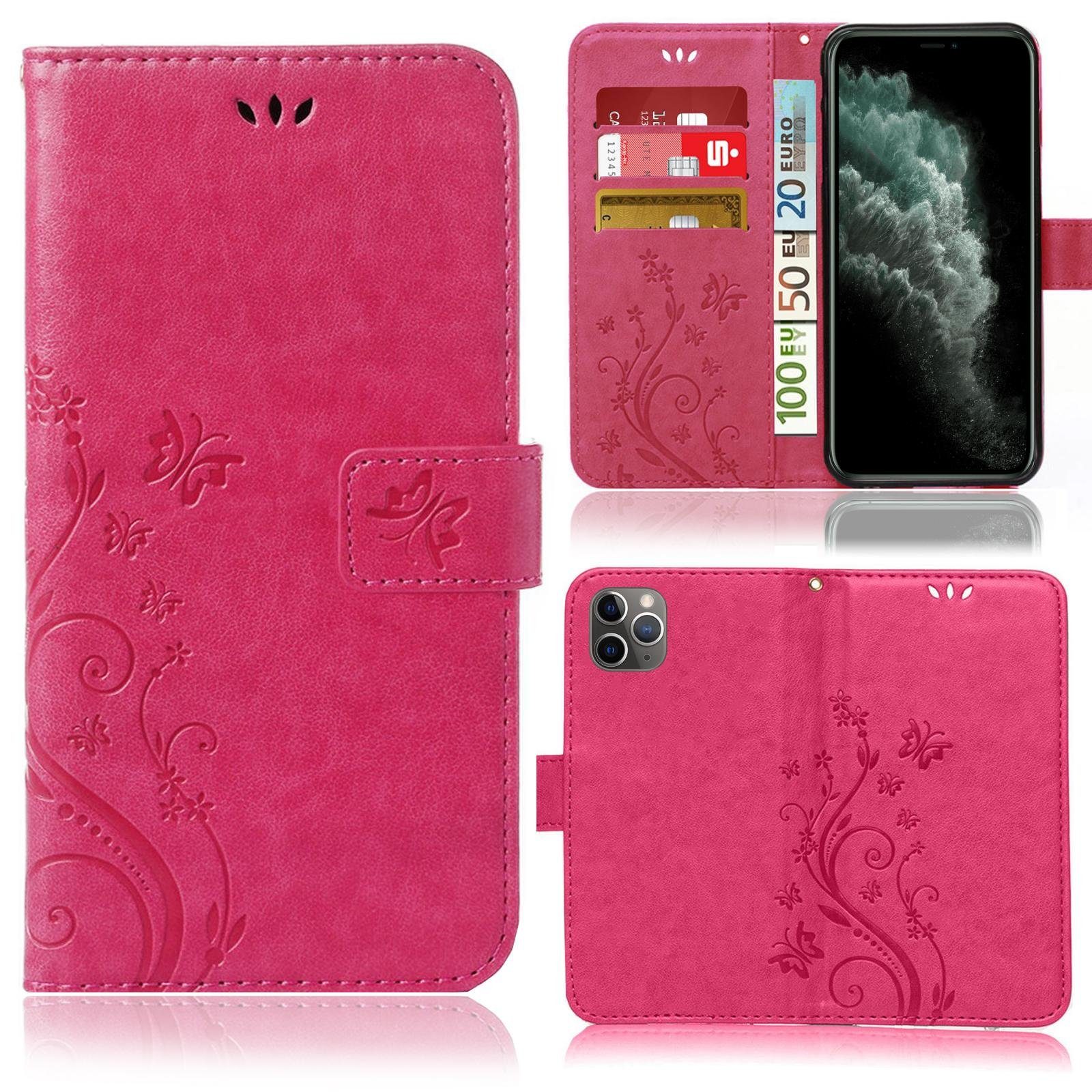 Numerva Handyhülle Bookstyle Flower für Apple iPhone 11, Handy Tasche Schutzhülle Klapphülle Flip Cover mit Blumenmuster
