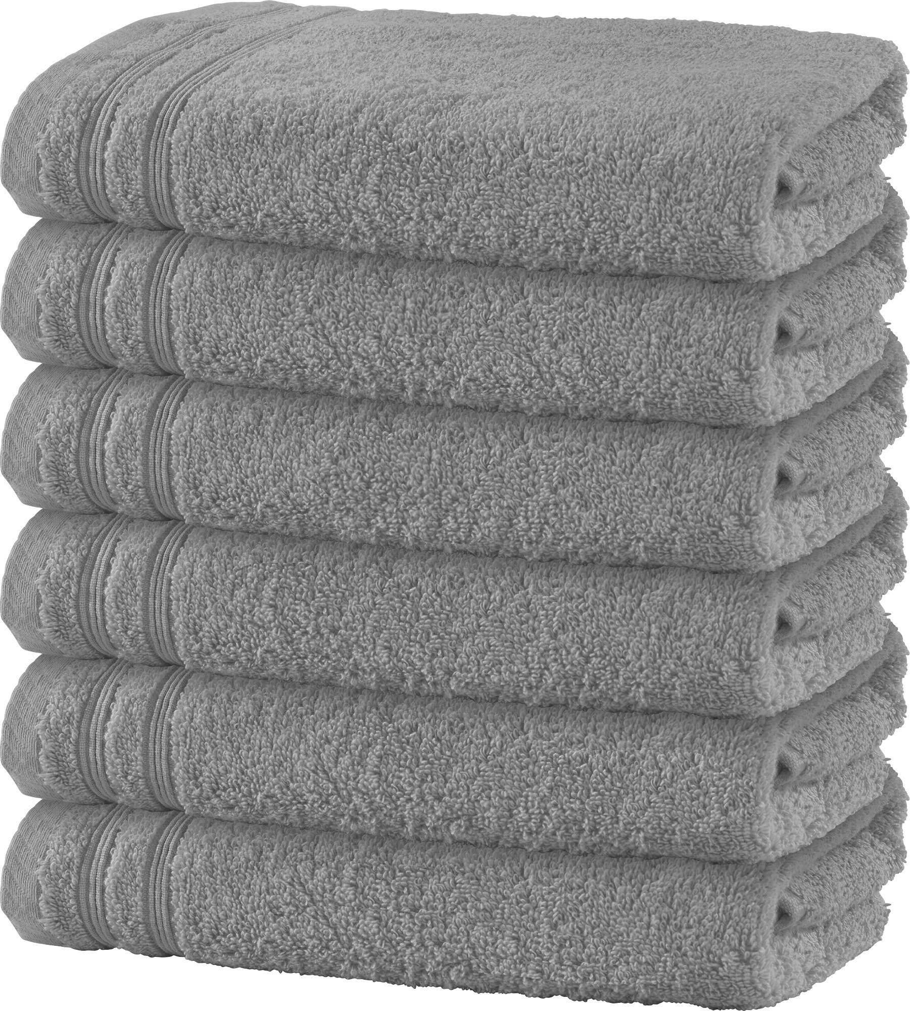 Erwin Müller Handtuch Handtuch "Heidelberg" 6er-Pack, Walk-Frottier Uni