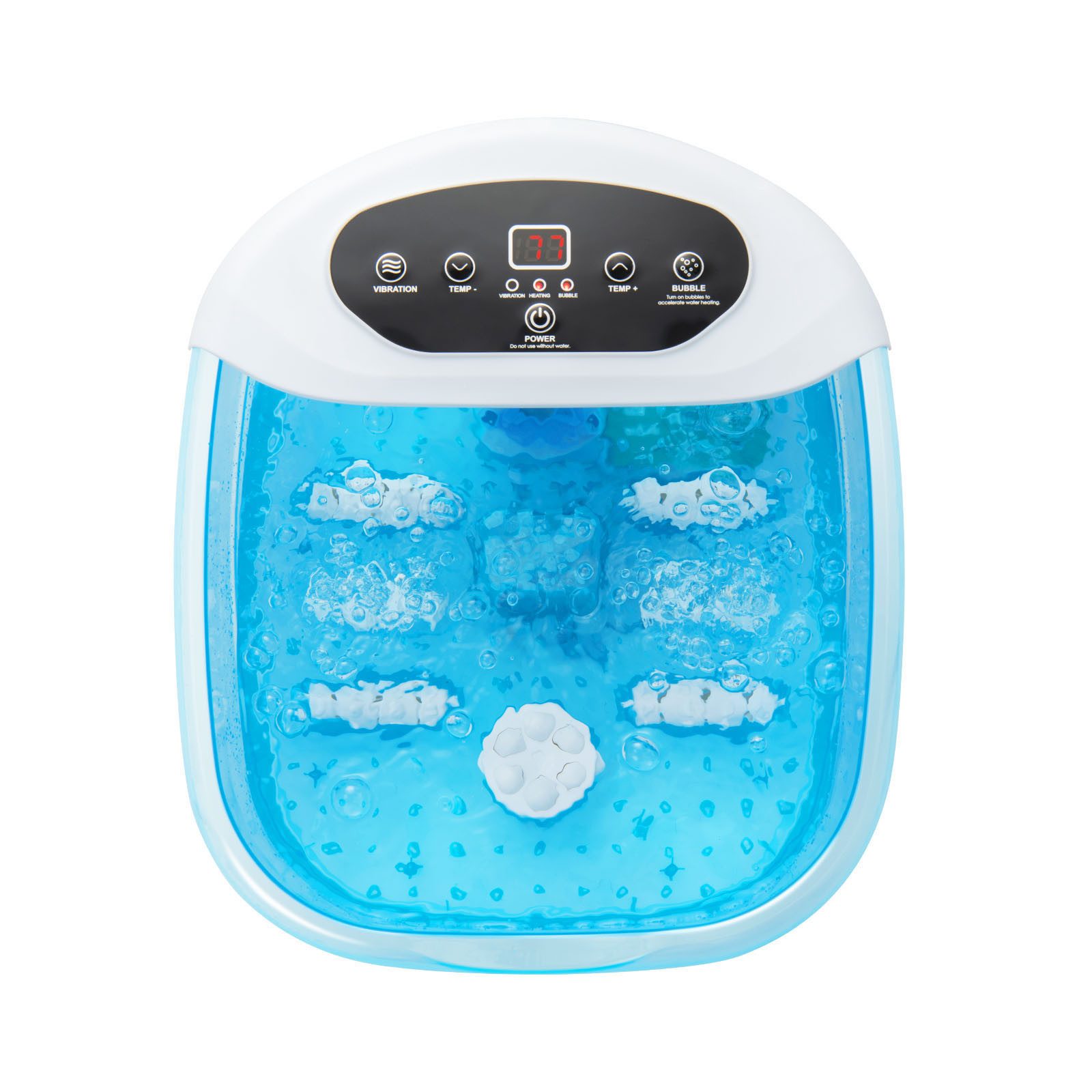 COSTWAY Fußbad, mit Heizfunktion, Vibration, Bubble, Bimsstein, Massagerollen