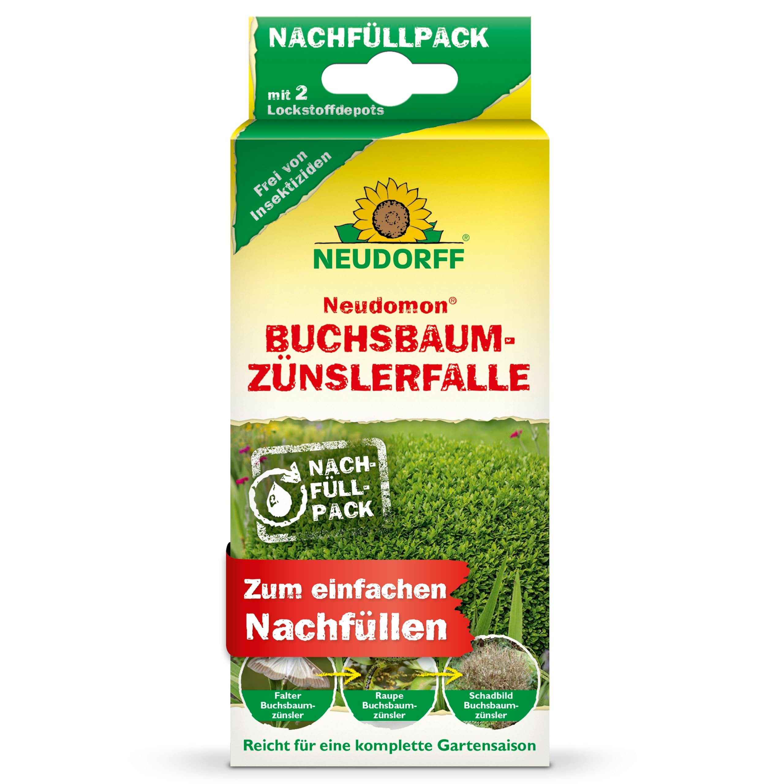 Neudorff Tierfallen-Köder Neudomon BuchsbaumzünslerFalle Nachfüllpack 1 Stk., Lockstoff für Buchsbaumzünsler Falle für eine komplette Saison, ohne Insektizide