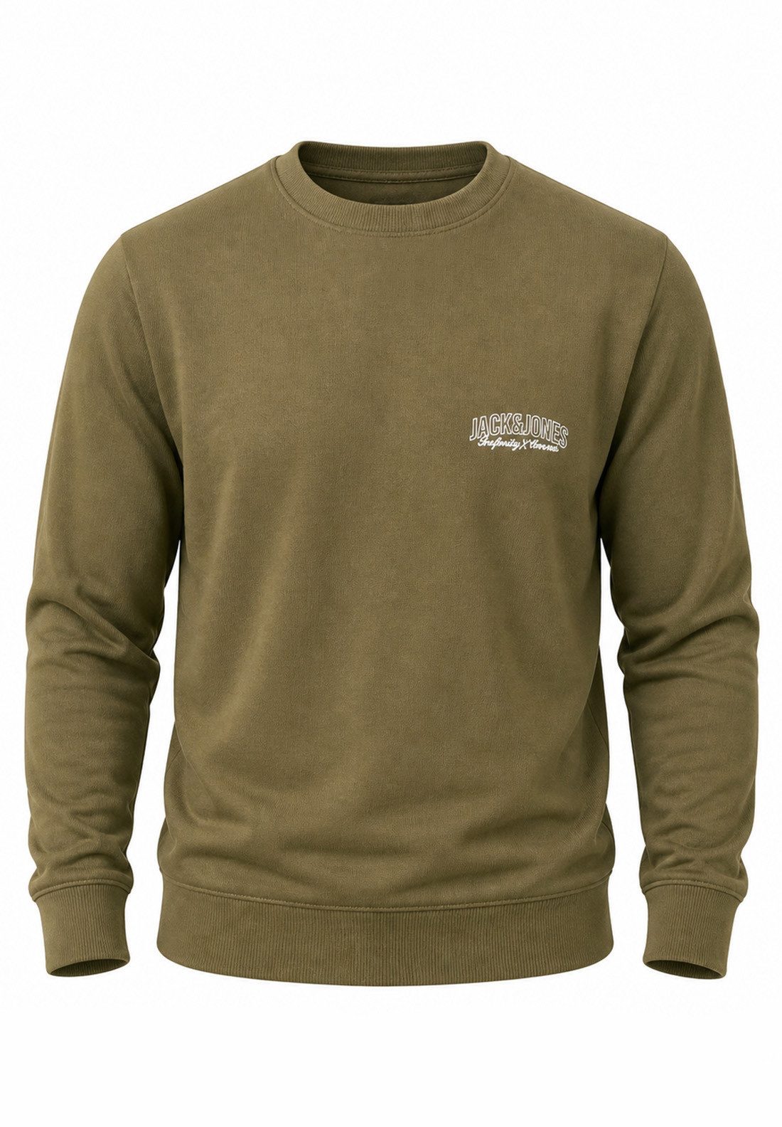 Jack & Jones Sweatshirt Pullover - Rundhalspullover mit Crew-Neck im Regular Fit für Herren Männer Sweatpullover mit Logo-Print aus Baumwollmischung