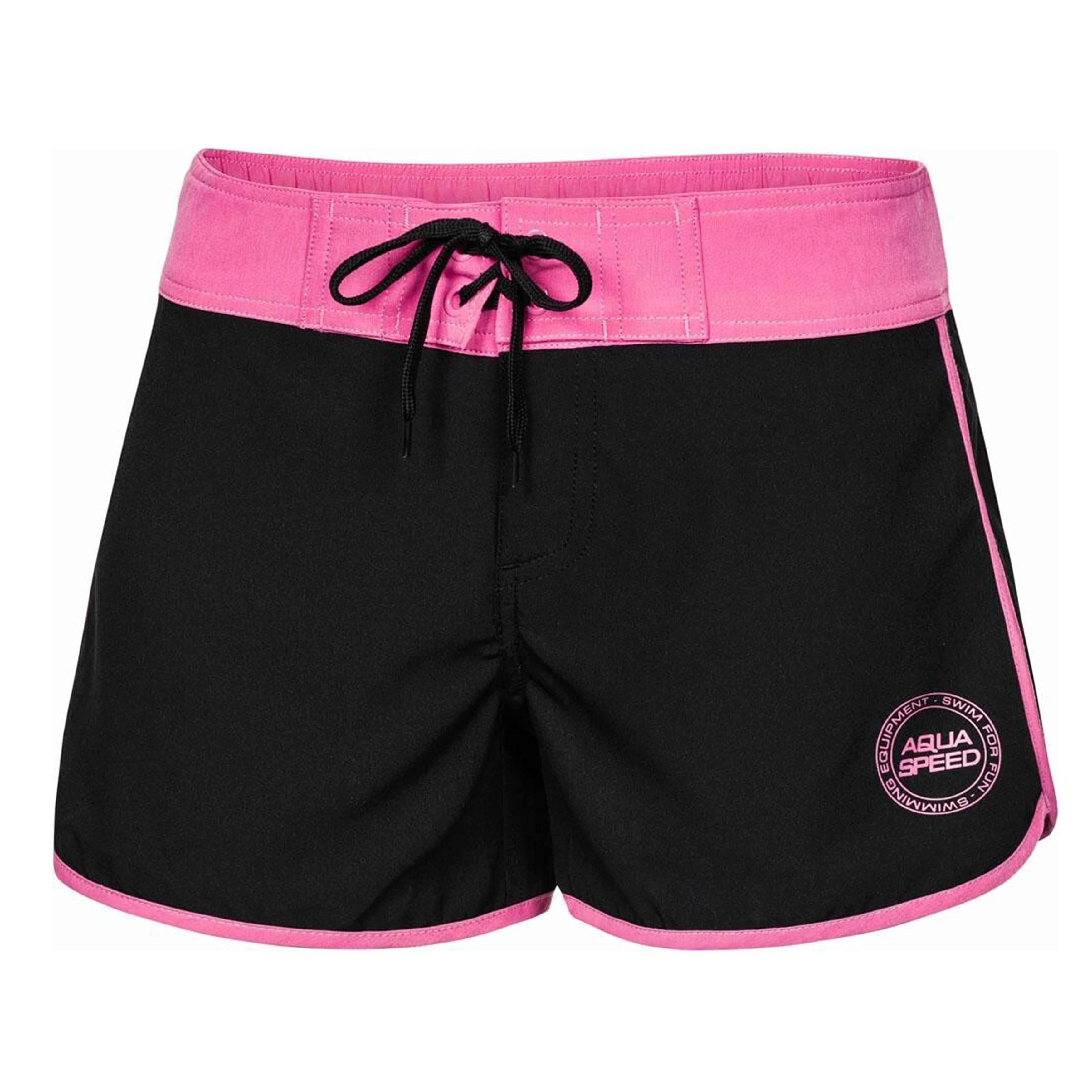 Aqua Speed Boardshorts (Boardshorts – leicht, luftig & sportlich tragbar im Sommer) Schwarz Rosa XS – modern, bequem & elastisch für Strand & Pool