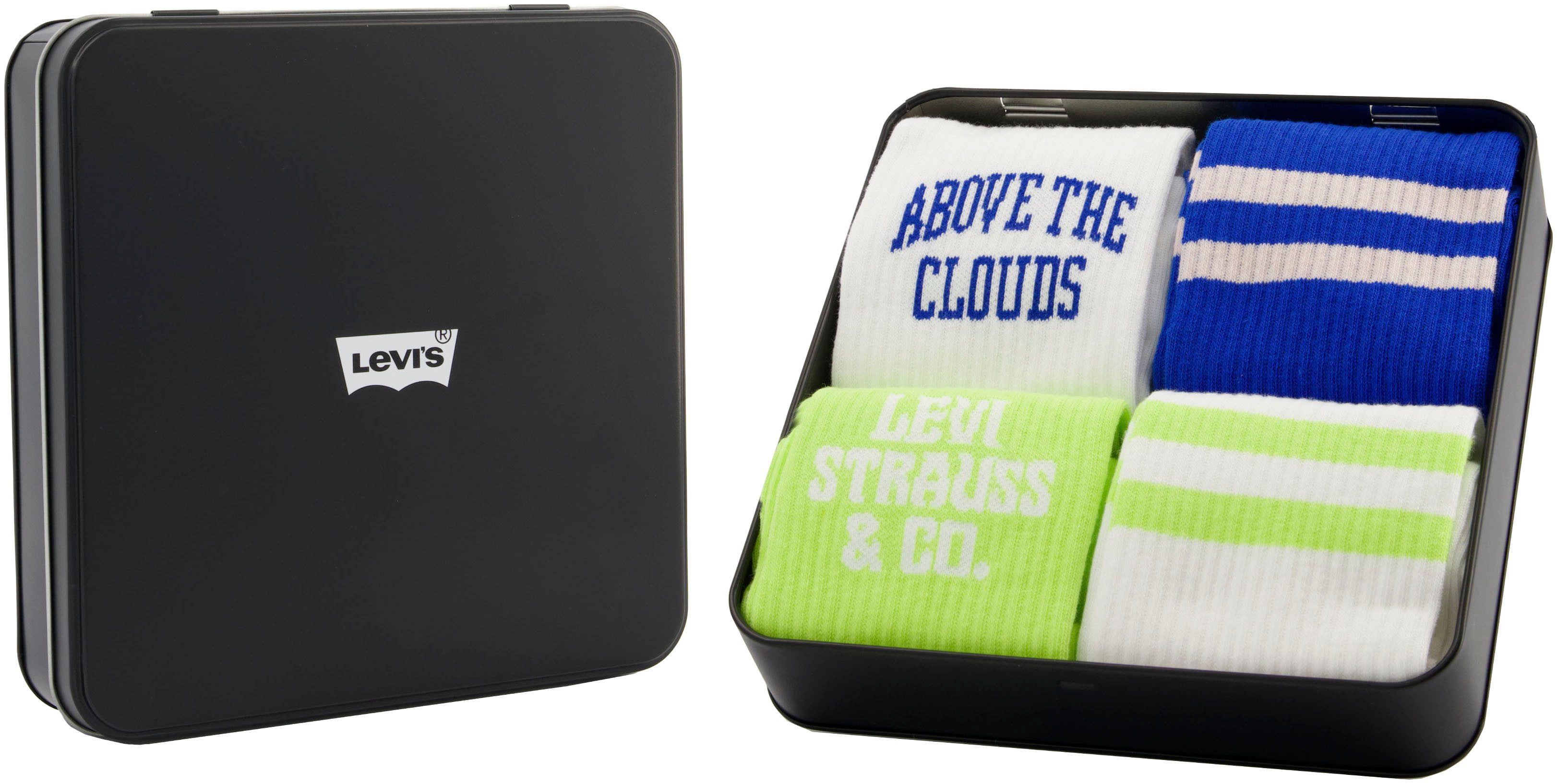 Levi's® Socken (4-Paar) mit farblich abgesetzten Streifen, Geschenkbox günstig online kaufen