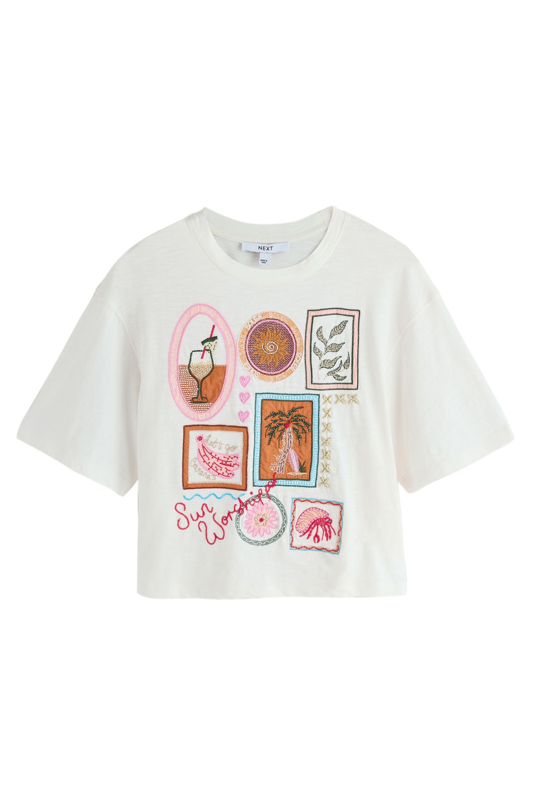 Next T-Shirt T-Shirt mit Grafikstickerei (1-tlg)