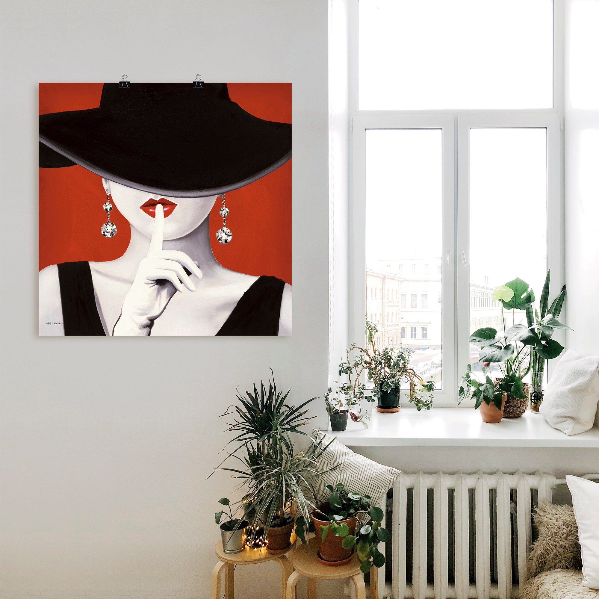 Artland Wandbild Hut ab I, Frau (1 St), als Leinwandbild, Poster in verschied. Größen
