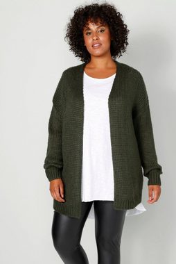 Angel of Style Strickjacke Strickjacke oversized offene Form V-Ausschnitt