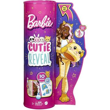 Mattel® Anziehpuppe Barbie Cutie Reveal, mit Kätzchen-Plüschkostüm und 10 Überraschungen