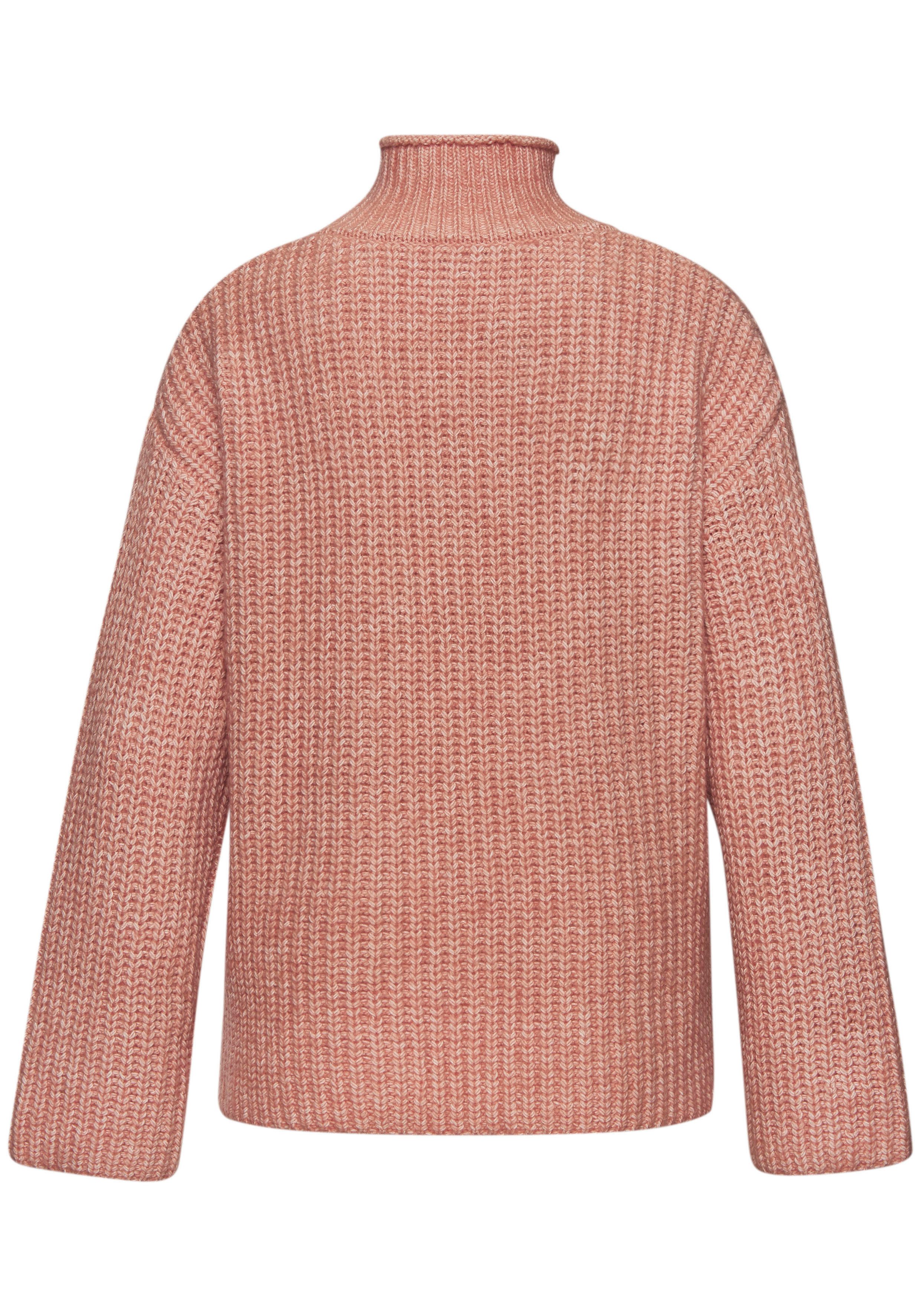 Buffalo Stehkragenpullover in Melange-Optik lockere Passform, warmer Strick, kuscheliger Strickpullover, Oversize – Bild 4 von 5