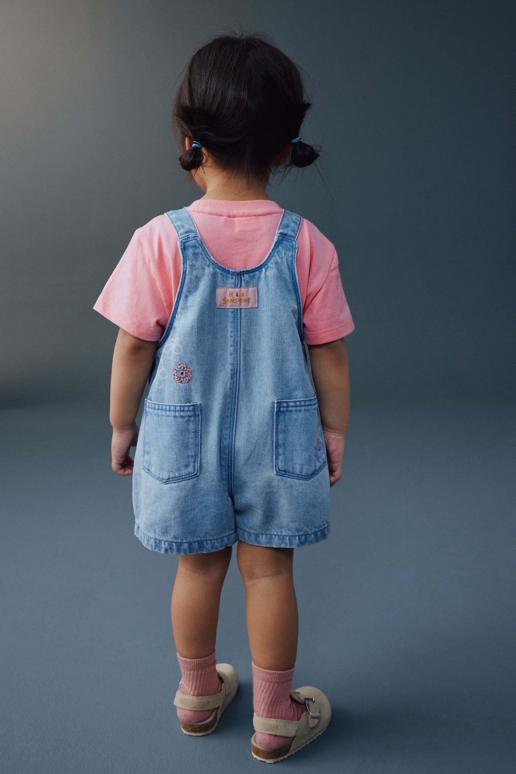 Next Playsuit Denim-Latzhose und T-Shirt im Set, Marienkäfer (2-tlg)