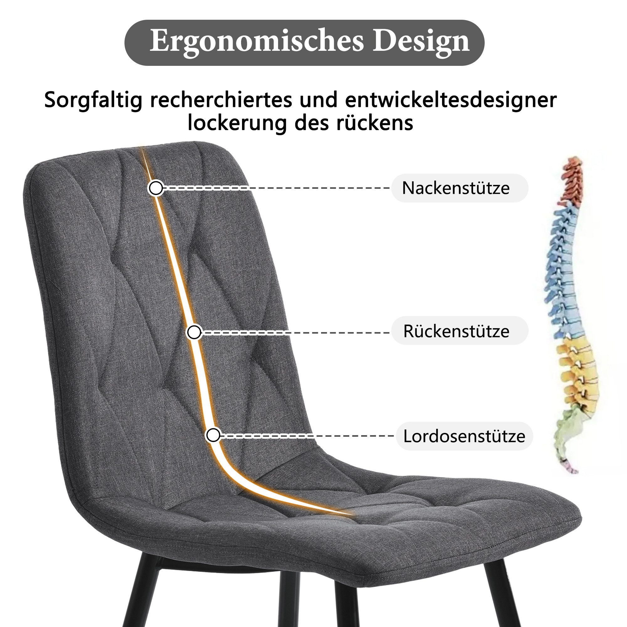 MODFU Essgruppe Polsterstühle Küchetisch Marmoroptik, (5-tlg), günstig online kaufen