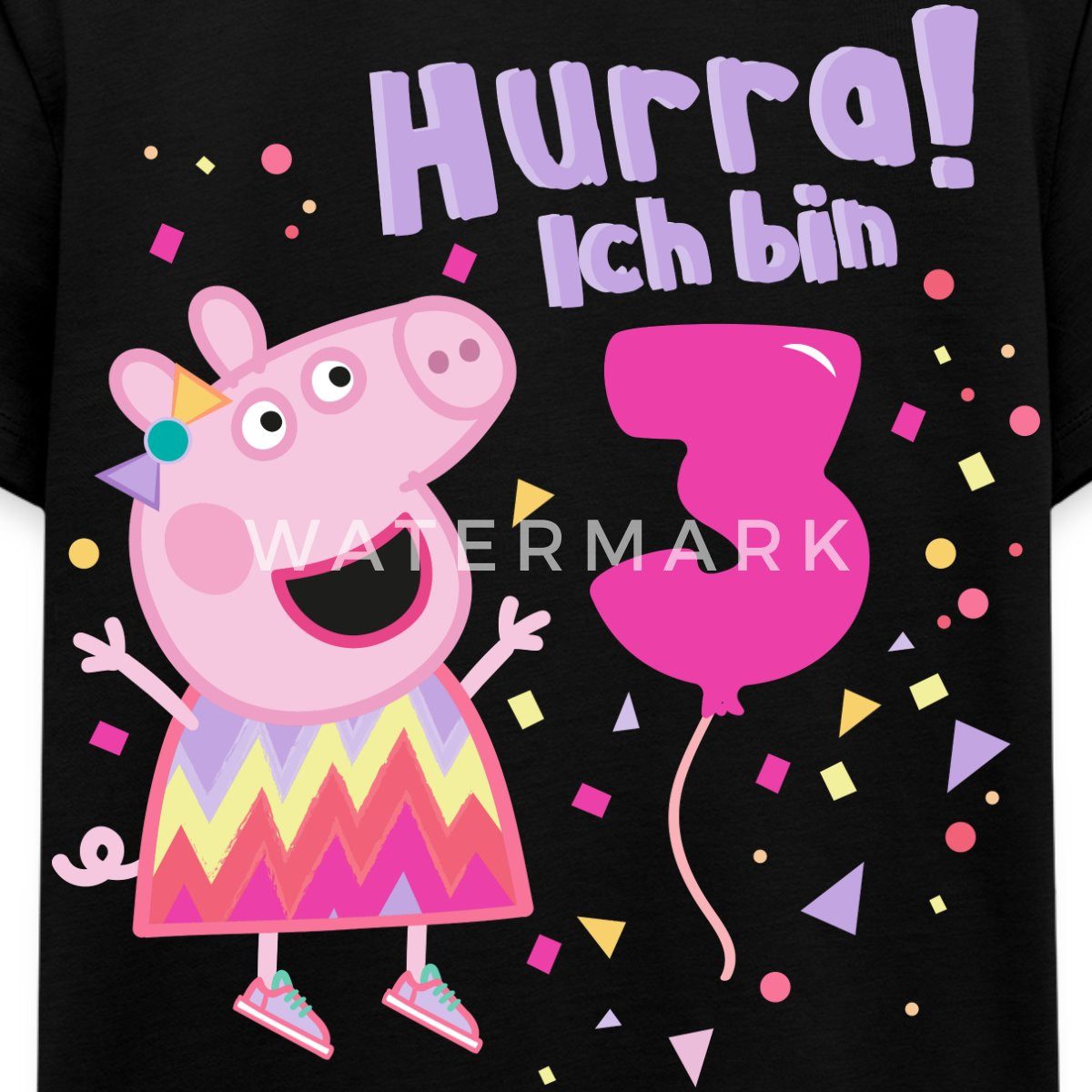 Spreadshirt T-Shirt Peppa Wutz Hurra Ich Bin 3 Jahre Kinder Premium T-Shirt (1-tlg)