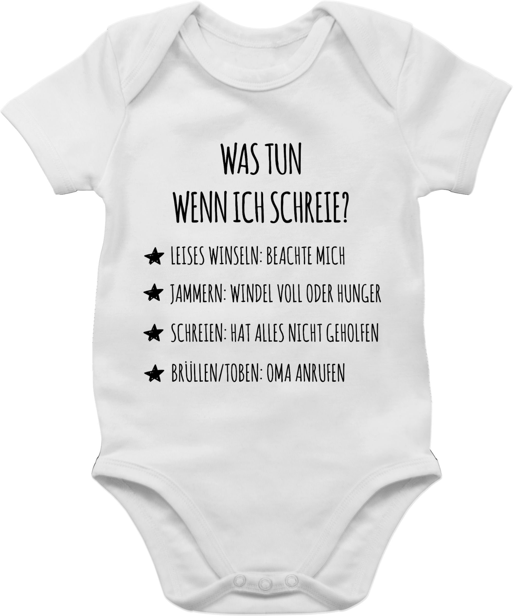 Shirtracer Shirtbody Schreianleitung, was tun wenn ich schreie? Strampler Baby Mädchen & Junge