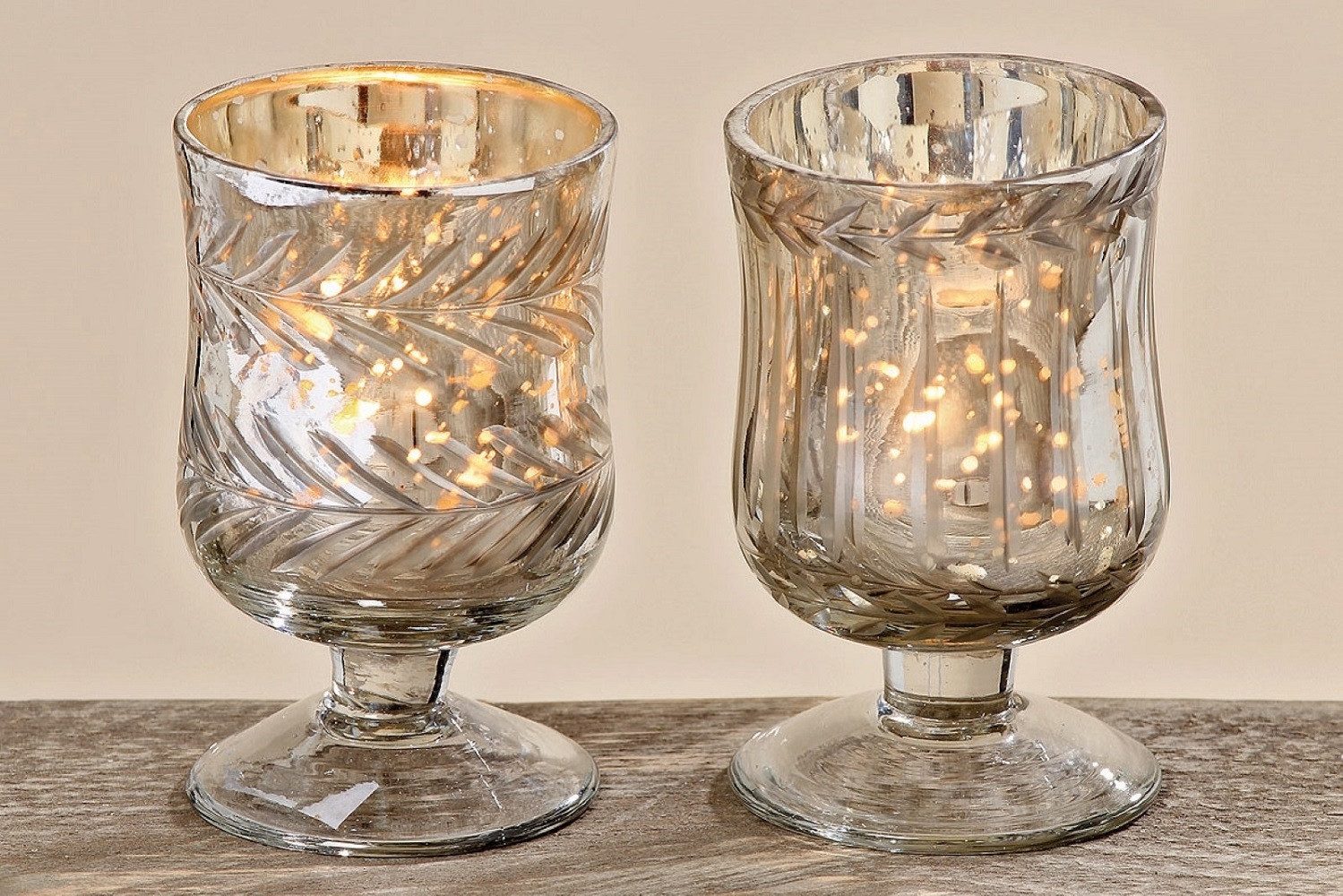 Windlicht Windlicht Teelicht Glas lackiert gold H 9 cm Stückpreis