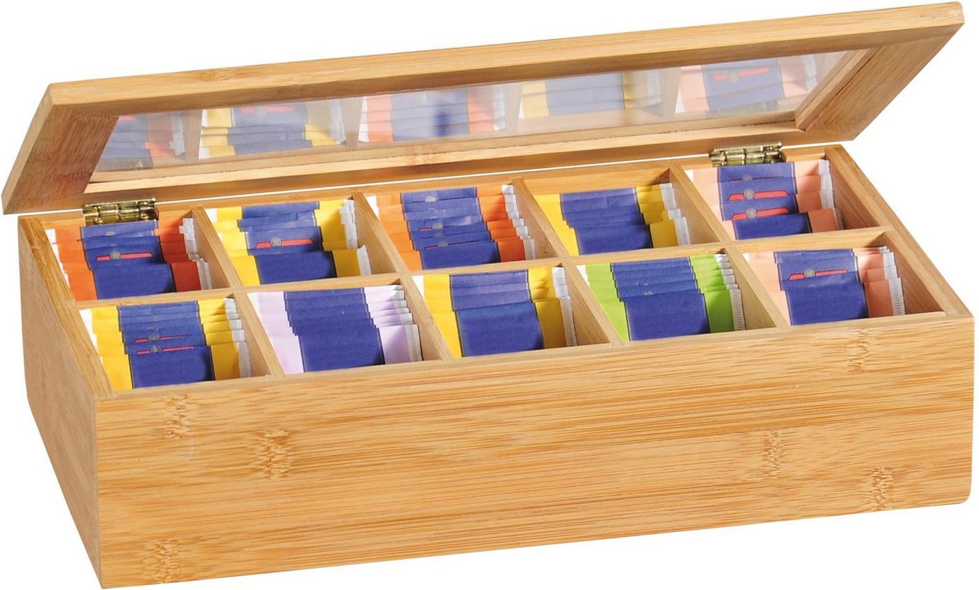 KESPER® Teebox, Bambus, (1-tlg), mit 10 Fächern