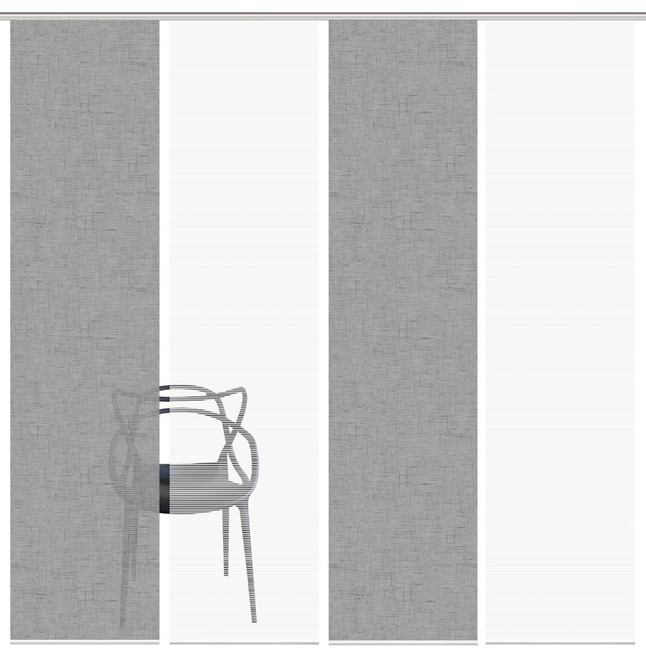 Vision S Schiebegardine "PIVE 4er SET" Paneelwagen 4 Stk. tlg. Schiebevorha günstig online kaufen