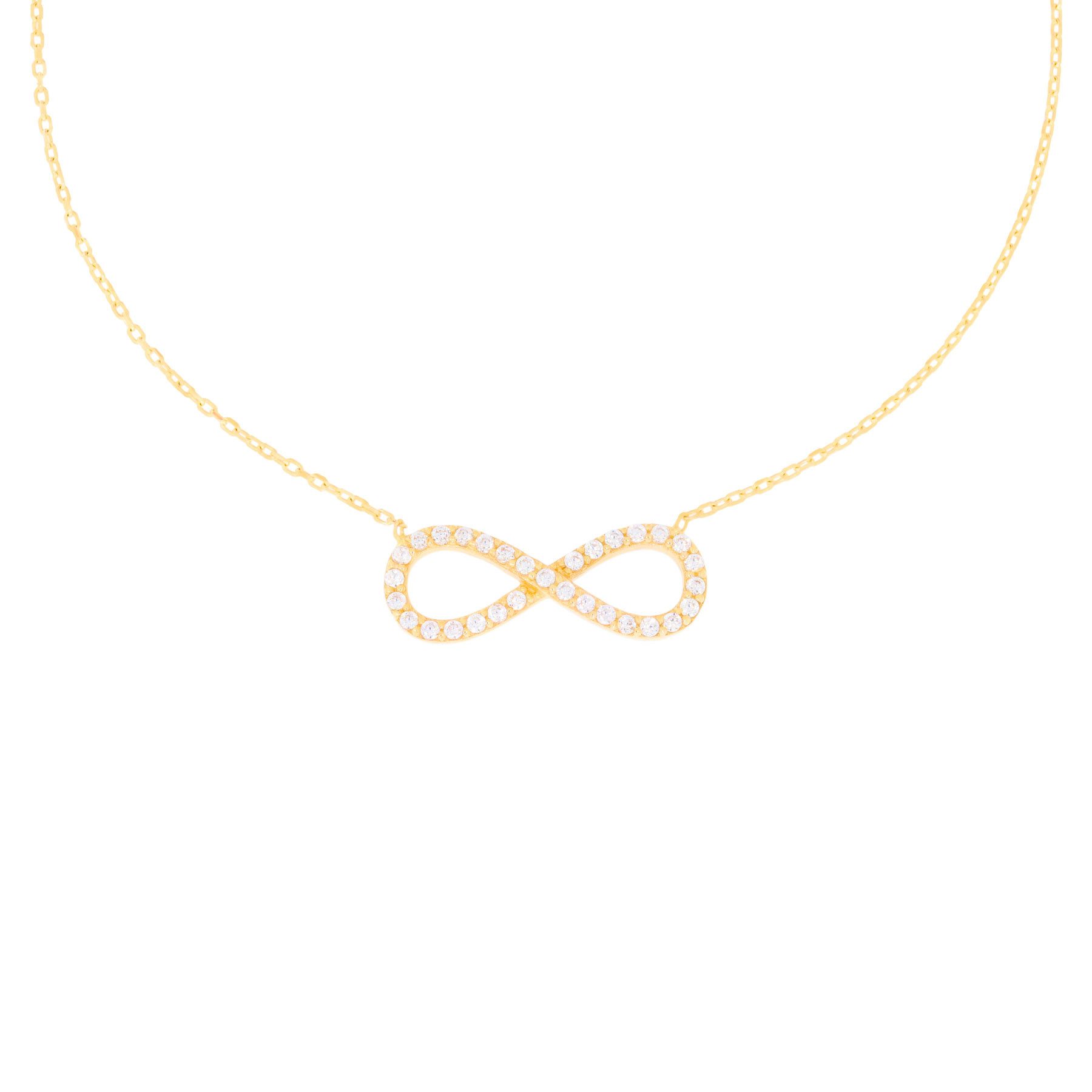Stella-Jewellery Collier 585er Gold Kette mit Infinity mit Zirkonia (inkl. günstig online kaufen