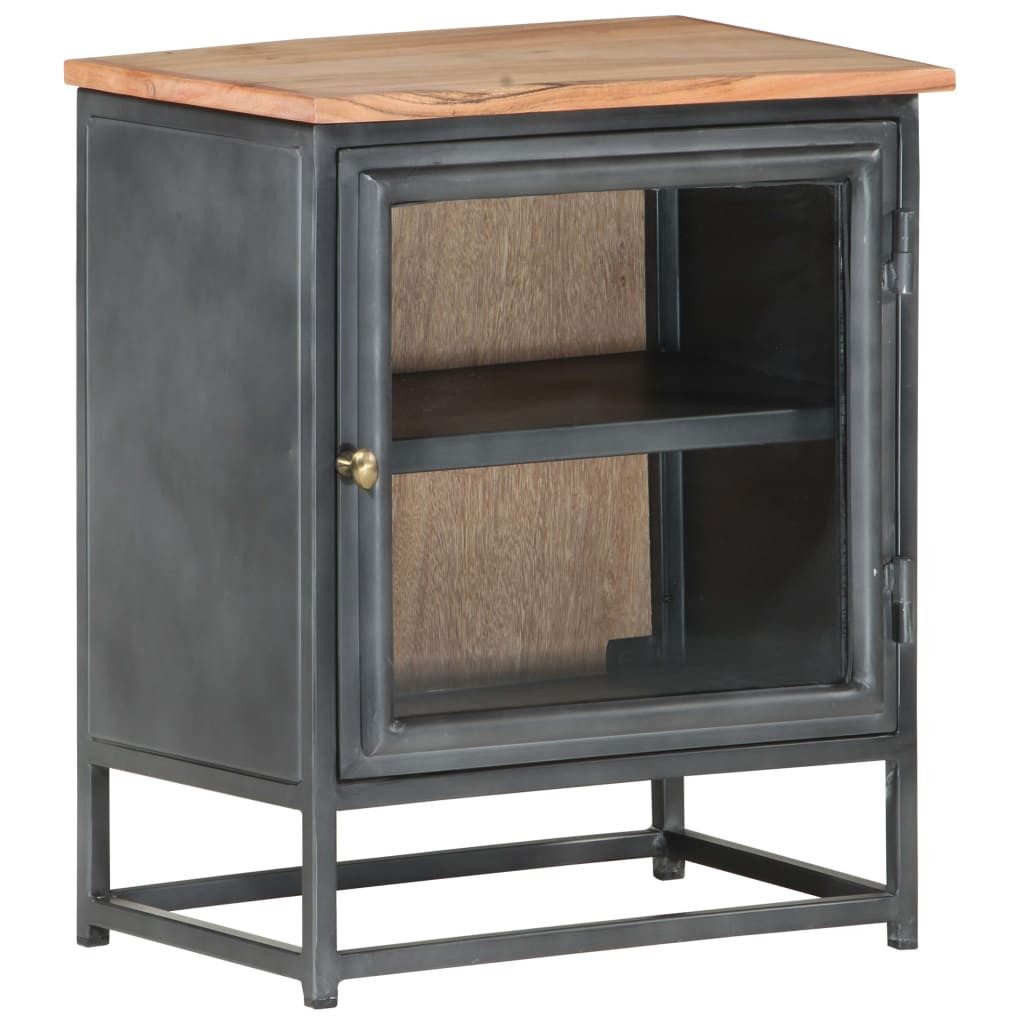 vidaXL Nachttisch Nachttisch Grau 40x30x50 cm Massivholz