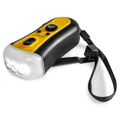 EAXUS Dynamo Kurbelradio mit Taschenlampe - Handkurbel für Notfall Notfallradio (FM-Tuner, Notfall, SOS, Stromausfall)