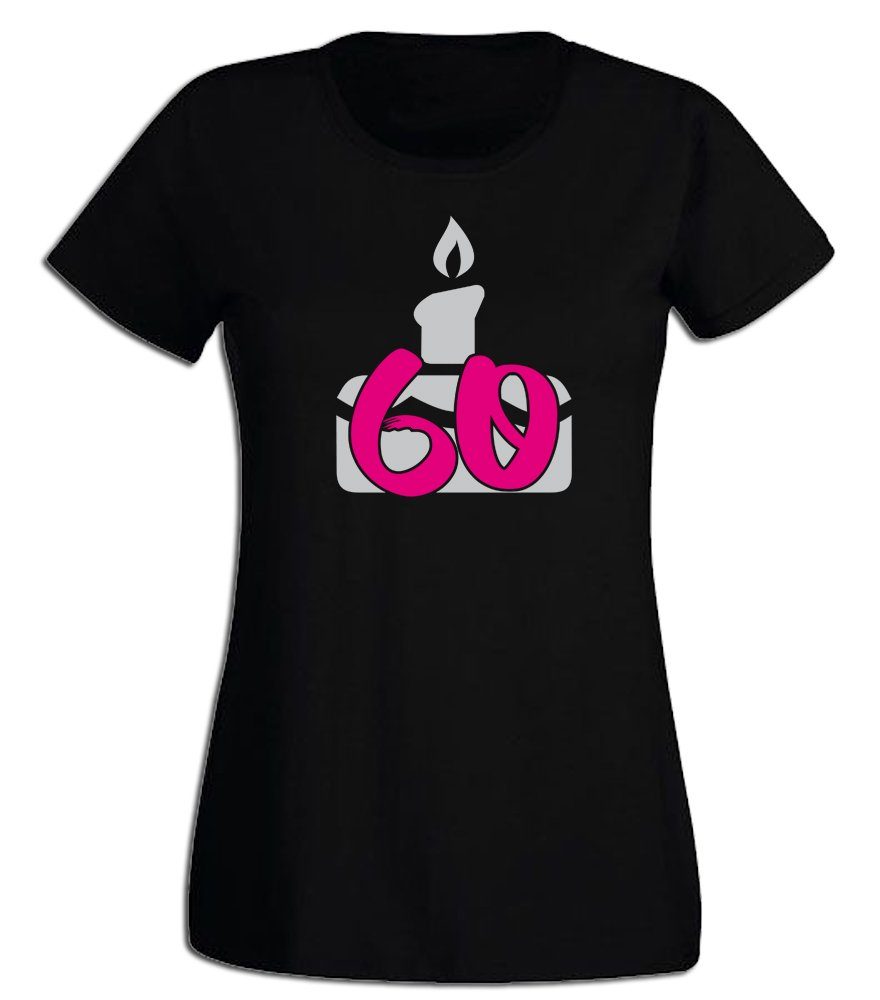 G-graphics T-Shirt Damen T-Shirt - 60 – Geburtstagstorte zum 60. Geburtstag, mit trendigem Frontprint, Slim-fit, Aufdruck auf der Vorderseite, Spruch/Sprüche/Print/Motiv