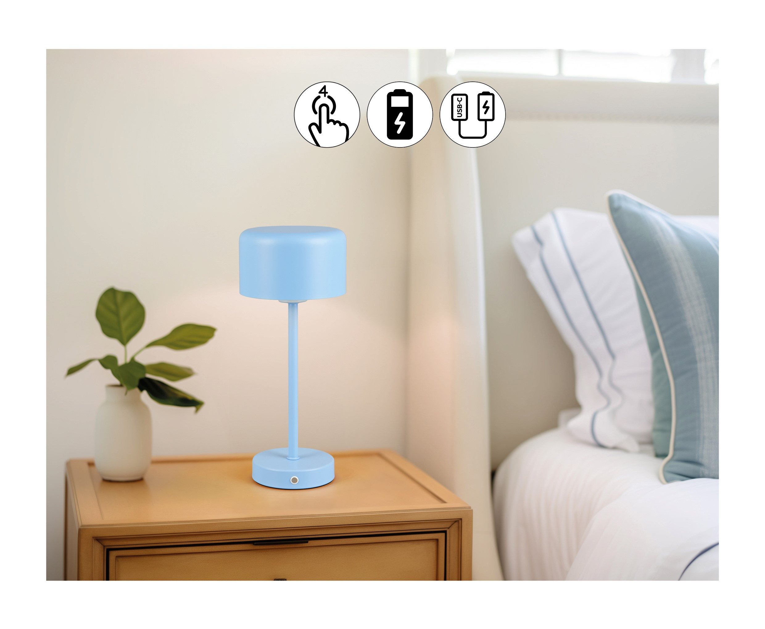 my home LED Tischleuchte Abelke, Tischlampe Kinderzimmer mit USB-C Ladekabe günstig online kaufen