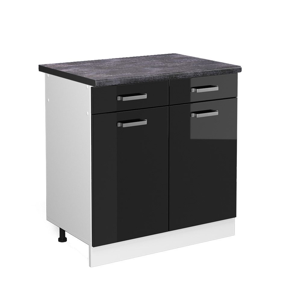 Vicco Unterschrank R-Line, Schwarz Hochglanz/Weiß, 80 günstig online kaufen