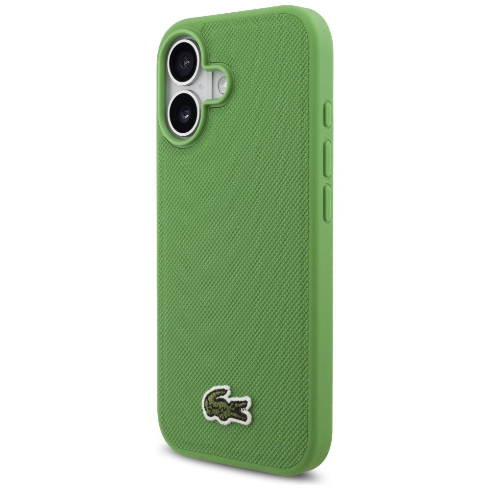 Lacoste Handyhülle iPhone 17 Iconic Petit Pique grün Logo Magsafe 6,3 Zoll, Kantenschutz