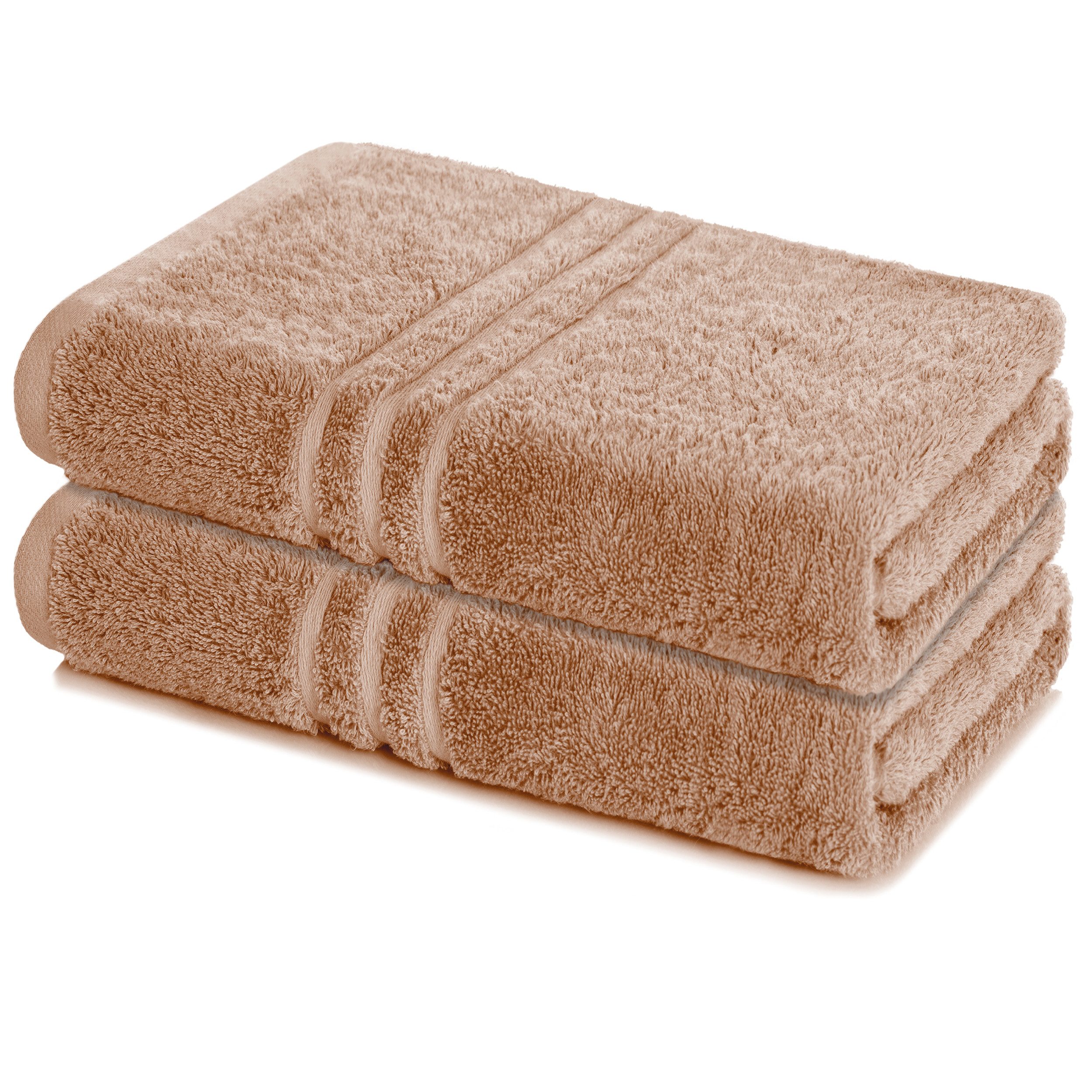 Lavea Badetuch Elena 2er Set Badetücher 100x150 cm, Duschtuch, 500 g/m² Frottier, weich & saugstark, pflegeleicht