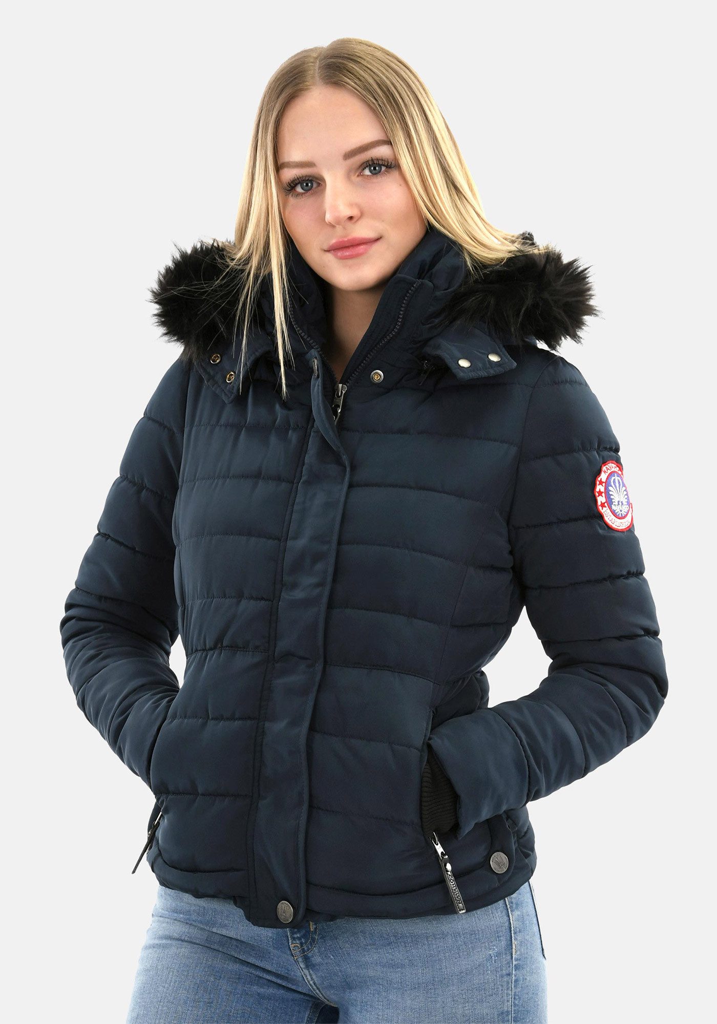 Navahoo Steppjacke Chloe hochwertige Winterjacke mit abnehmbarer Kapuze