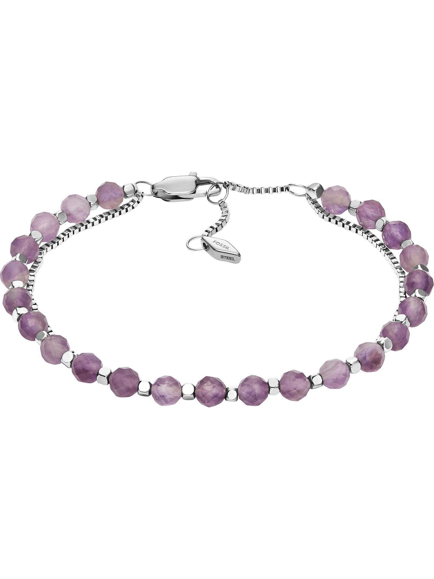 Fossil Armband Fossil Damen-Armband Edelstahl, Metall Amethyst, JEWELRY