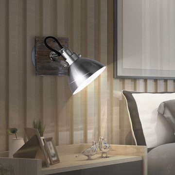 TRIO Leuchten Wandleuchte, Leuchtmittel nicht inklusive, Design Wand Lampe Wohn Arbeits Zimmer Beleuchtung Holz Lese Leuchte