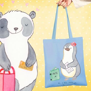 Mr. & Mrs. Panda Tragetasche Business Development Manager Herz - Sky Blue - Geschenk, Stoffbeutel, (1-tlg), Lange Tragegriffe