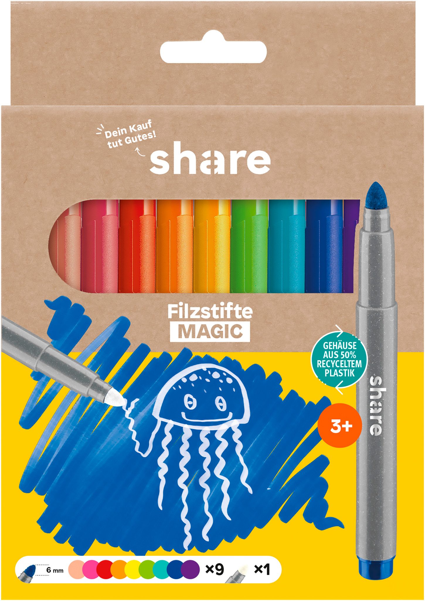 share Faserstift Filzstift Magic, 10er-Set