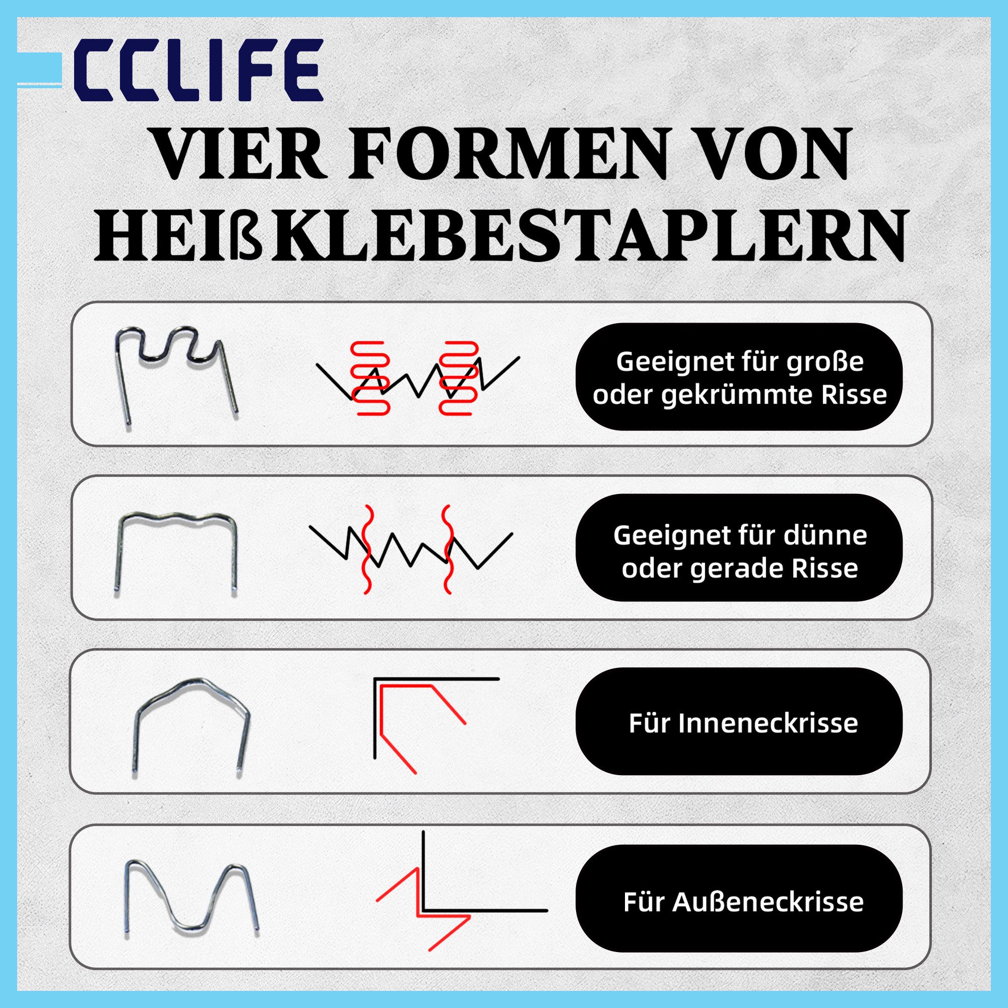 CCLIFE Kunststoff-Reparaturset CCLIFE Kunststoff Schweißgeraet Auto Stoßstange Reparatur Werkzeug – Bild 3 von 5