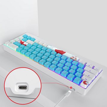 SOLIDEE RGB Hintergrundbeleuchtung Gaming-Tastatur (mit Hot-Swap-fähigen roten SchalternXDA-Tastenkappen,und Produktivität)