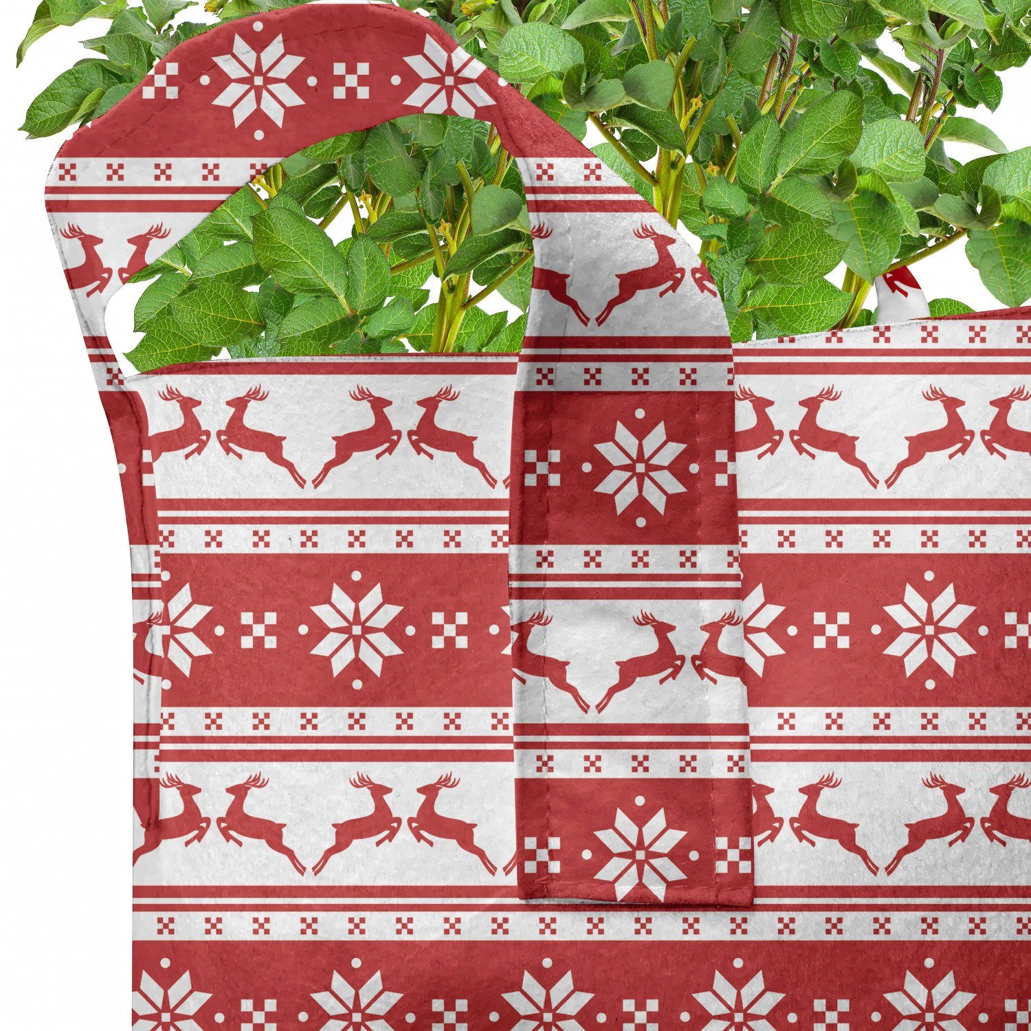 für Abakuhaus Griffen hochleistungsfähig Pflanzkübel Weihnachten mit Winter-Rotwild-Schneeflocke Stofftöpfe Pflanzen,