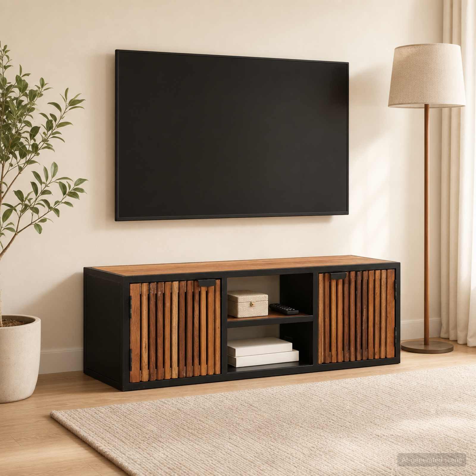 vidaXL Schranksystem TV-Schränk mit Regal mit Speicher 105 x 30 x 35 cm (1-St)
