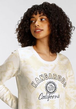 KangaROOS Sweatshirt mit trendigem Alloverdruck im Inka-Look & Logodruck