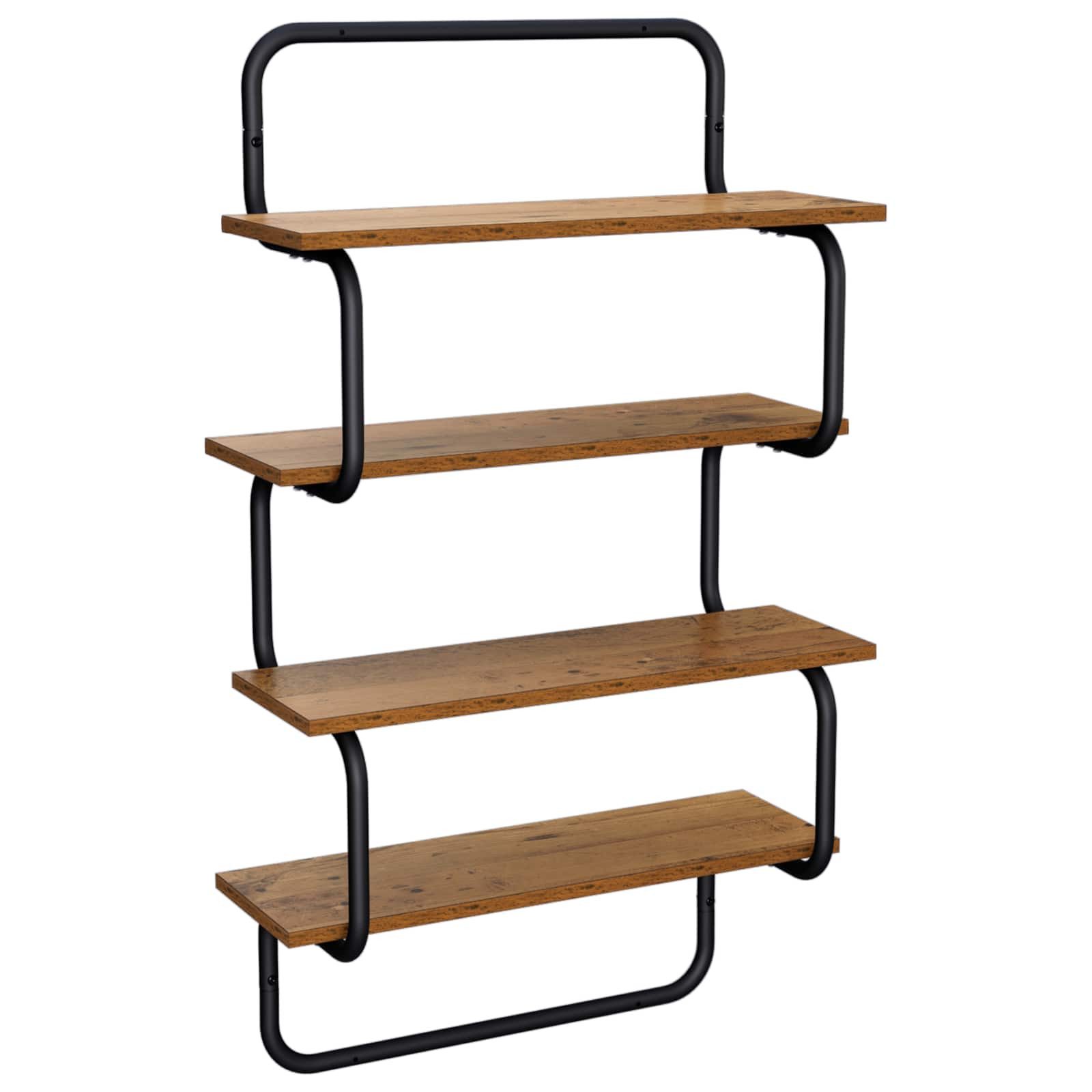 vidaXL Regal 4-stufiges Wandregal Altholz 80 x 24,5 x 104 cm Holzwerkstoff, 1-tlg.